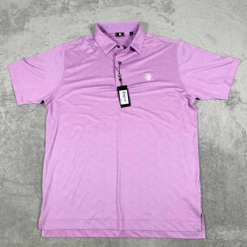 FootJoy Mens Large Polo Shirt Purple Heathered Stretch Performance Golf Top